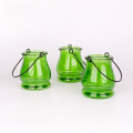 glass hanging candle jar 300ml green tealight candle holder glass candle jar